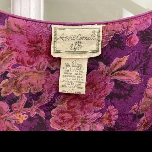 Vintage April Cornell Midi Floral Dress Size XL - Picture 3 of 12